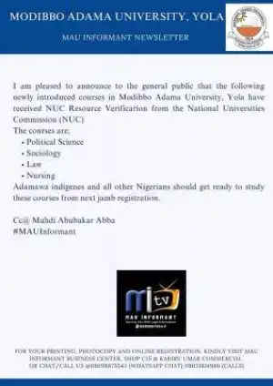 MAUTECH gets NUC accreditation for Nursing, Law and 2 other academic programmes