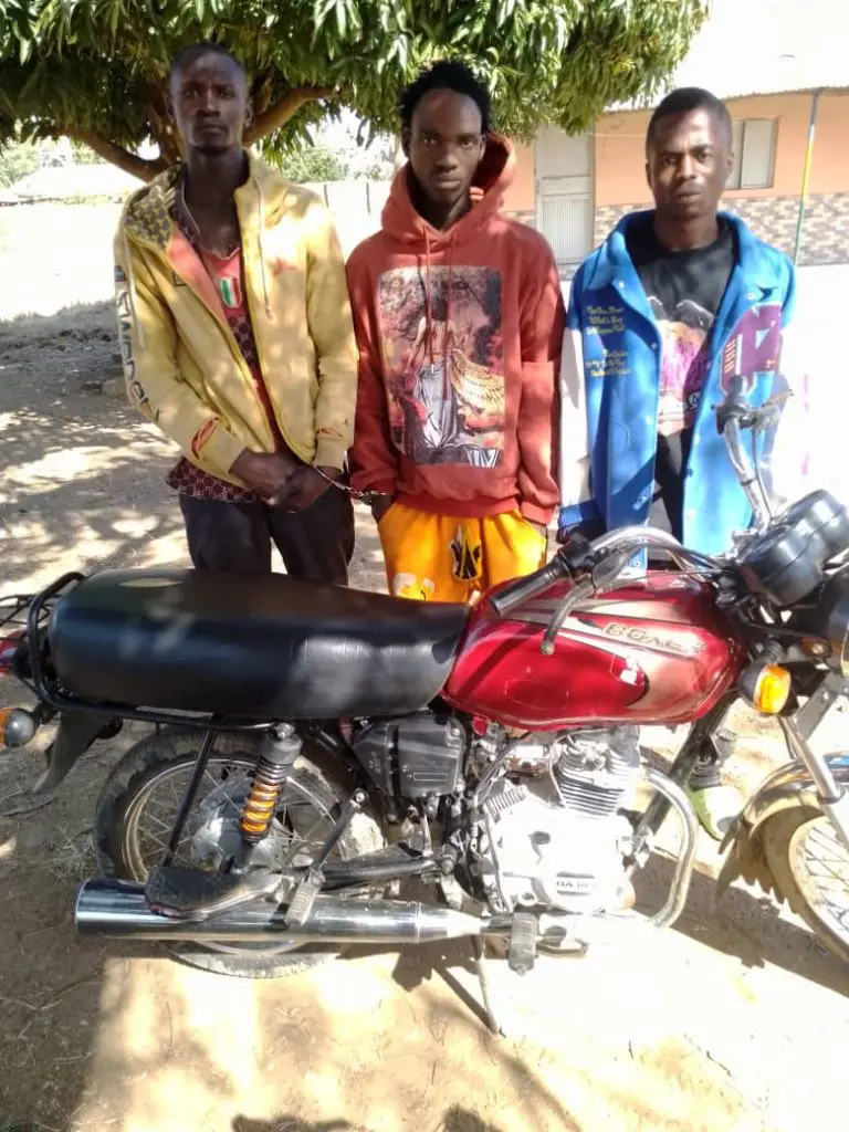 Police arrest three suspects for motorcycle theft in Bauchi