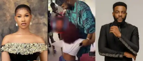 “She Has Grown”- Fans React As Tacha Kneels To Greet Ebuka Obi-Uchendu At Her GWR Attempt