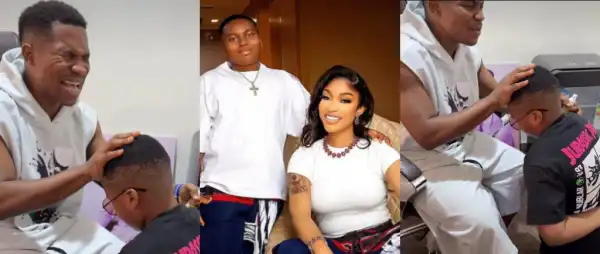 Tonto Dikeh Shares Video of Pastor Jerry Eze Anointing for Son on 10th Birthday