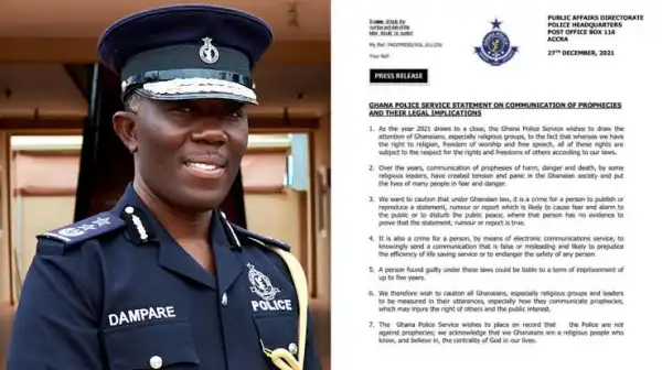 Ghana Police warns clerics against 2022 prophecies