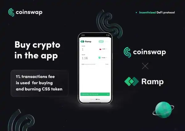 CoinSwap Space First DEX to Provide Crypto Purchases Directly onto any Non-Custodial Wallet via Ramp Network