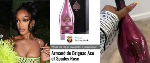 Diana Eneje Fumes As Painter Drinks Her ₦950K Champagne, Hides Bottle In Wardrobe