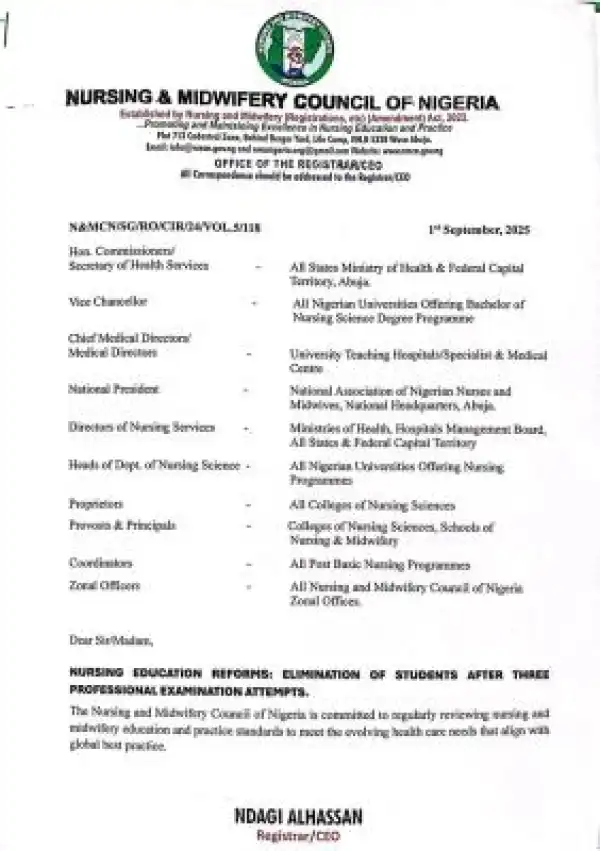 Nursing Council ends policy dismissing students after three failed exam attempts