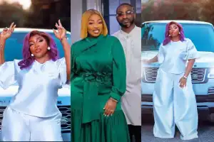 “My Odogwu husband came through in grand style” – Anita Joseph beams with joy as her husband, MC Fish surprises her with her dream car (Video)