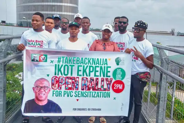 2023. Photos Of Youths Creating Awareness For Labour Party In Ikot-Ekpene