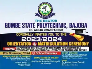 Gombe State Polytechnic, Bajoga orientation/matriculation ceremony, 2023/2024