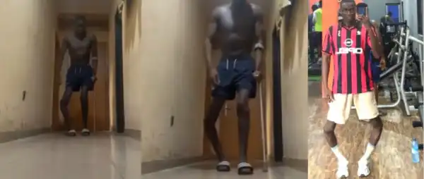 “Y’all Gave Me This”- Baddy of Lagos Takes First Steps Months After Leg Surgery