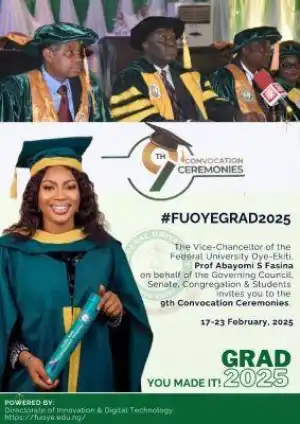 FUOYE announces 9th Convocation Ceremonies