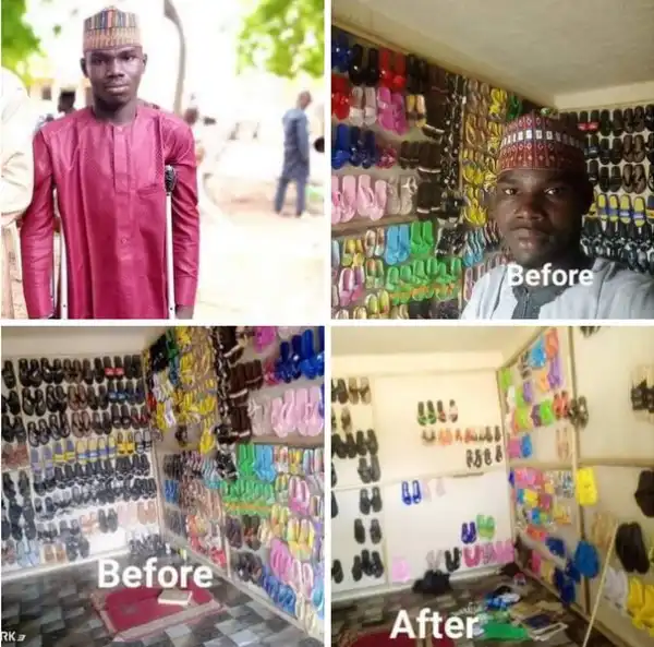 May Allah Give Me Back What I Lost - Physically Challenged Man Cries Out After Thieves Broke Into His Shop And Stole Shoes In Katsina