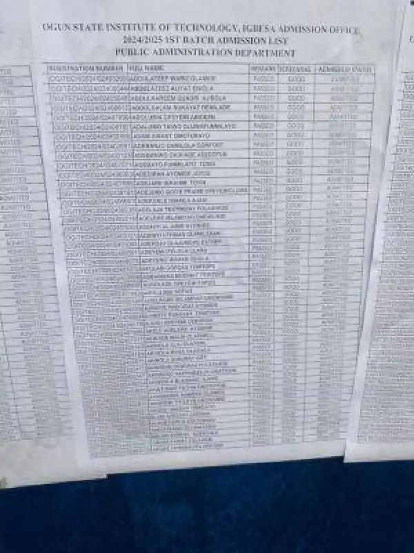 OGITECH releases 1st batch admission list, 2024/2025