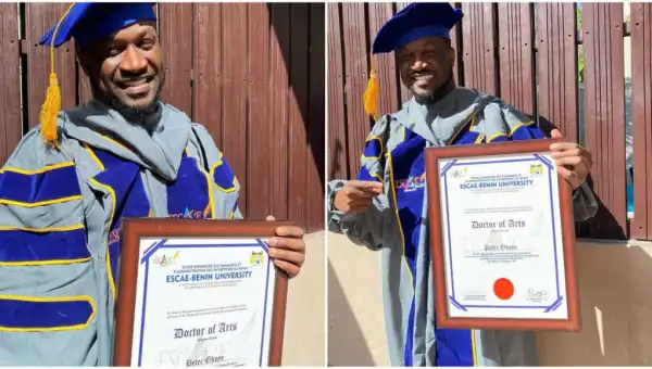 Singer Peter Okoye Bags Doctorate Degree (Photos)