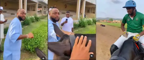 Davido’s Adorable Reaction To Horse At Lagos Polo Park Trends Online