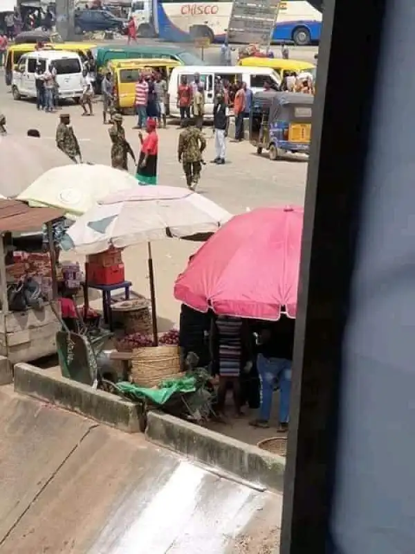 Soldiers Brutalize and Drag Actor Chinwetalu Agu on the Road For Wearing ‘Biafra Outfit’ (Video)