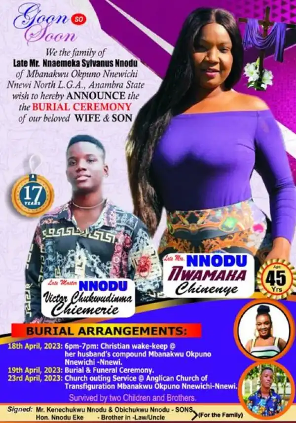 Nigerian Woman And Her 17-year-old Son Die