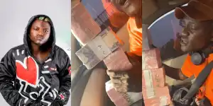 Portable shows off wads of cash following arrest over unpaid debt
