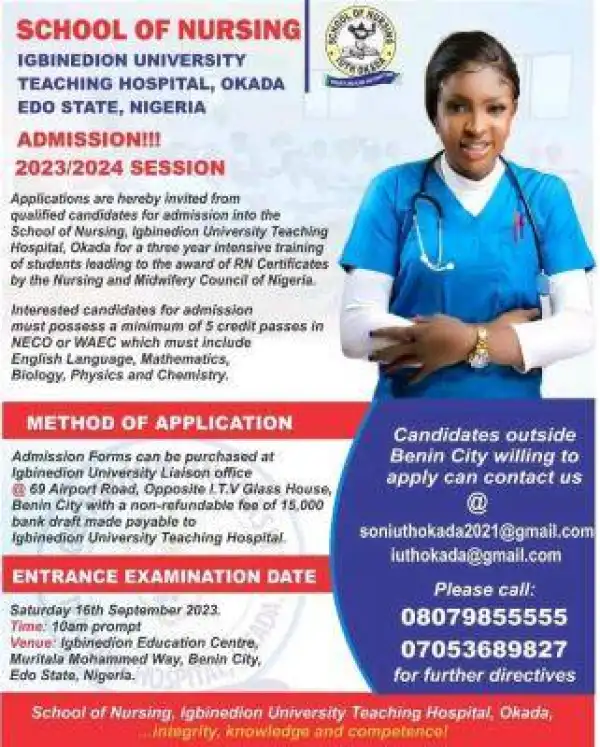 Igbinedion University Teaching Hospital, admission, 2023/2024