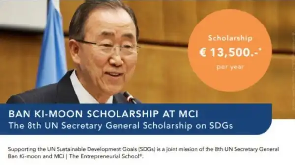 2026 Ban Ki-moon Scholarship at MCI Entrepreneurial School, Austria