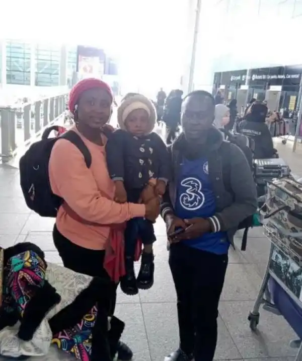 Lady Excited As She Relocates Abroad With Family