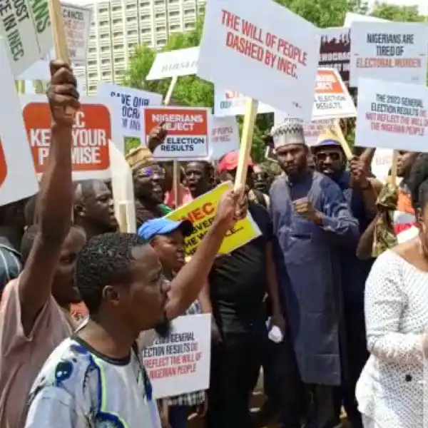 Peter Obi: We Have Original Election Results – Balami, Youths Protest in Abuja
