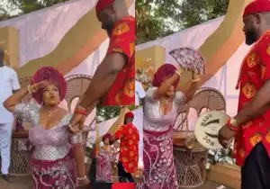 Ruby Ojiakor’s Steals Show at Her Traditional Wedding, Practically Tells Word That She Is Happy