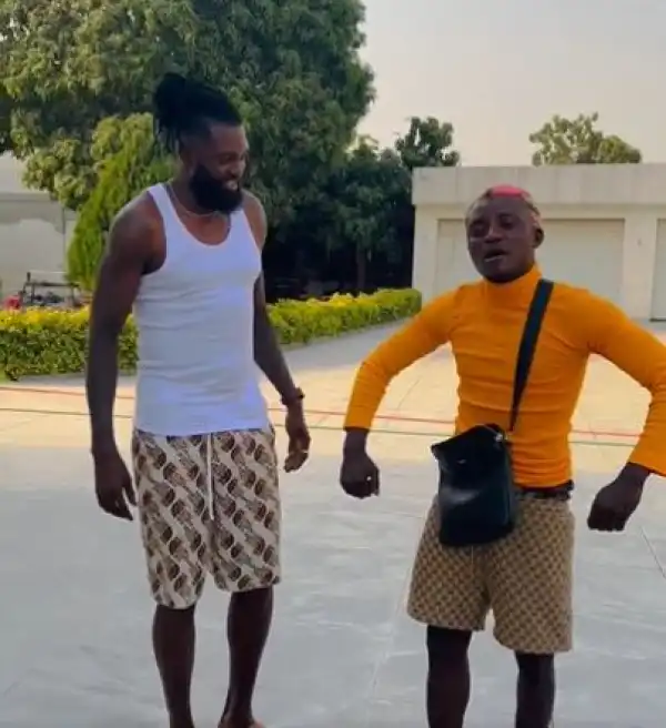 Singer, Portable Visits Former Arsenal Striker, Emmanuel Adebayo (Video)