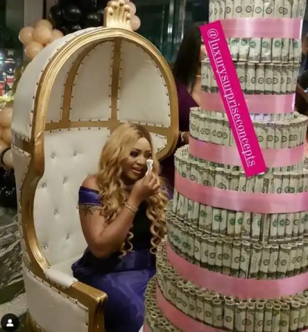 Rita Daniels Surprises Daughter, Regina With Huge Dollar Cake (Video)