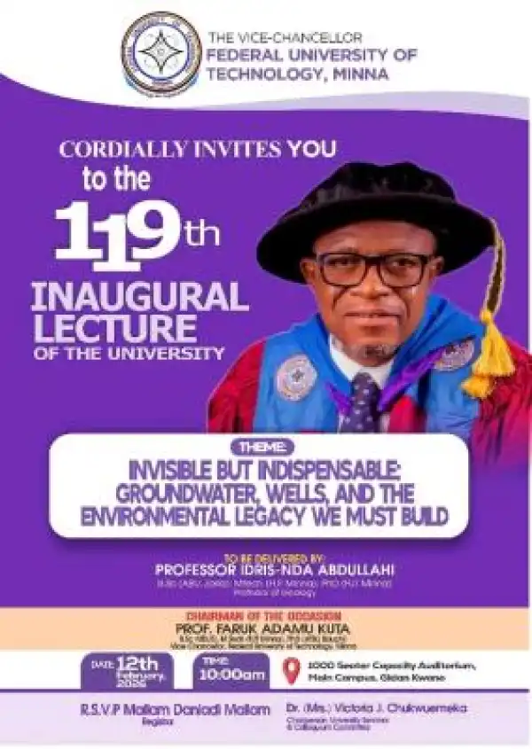 FUTMINNA announces 119th Inaugural Lecture