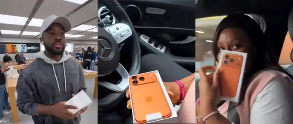 Williams Uchemba Surprises Wife Brunella With Brand New iPhone 17 Pro Max