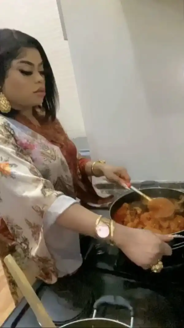 Bobrisky Shows Off The Sumptuous Meal He Cooked For His Lover (Video)