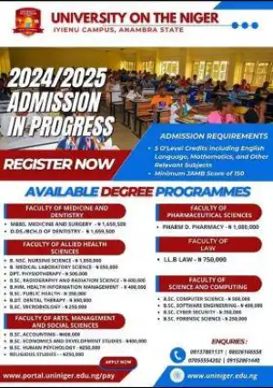 UNINIGER releases admission form for 2024/2025 session