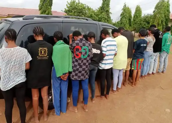 Ekiti NSCDC Parades Six Suspects Who Str*pped Lady, Poured Pepper Into Her Pr*vate Part While Filming And Posted The Video Online
