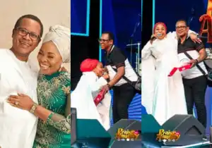 Tope Alabi Presents the Award of Most Supportive Husband to Her Husband