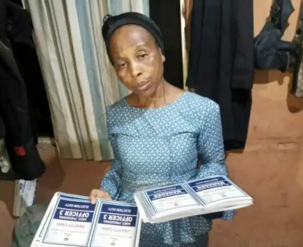 Police Arrest 53-year-old Woman With Election Materials in Lagos (Video)