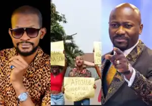 “Love Na Scam” – Uche Maduagwu Stages Protest Against Apostle Suleman’s Sermon on Love