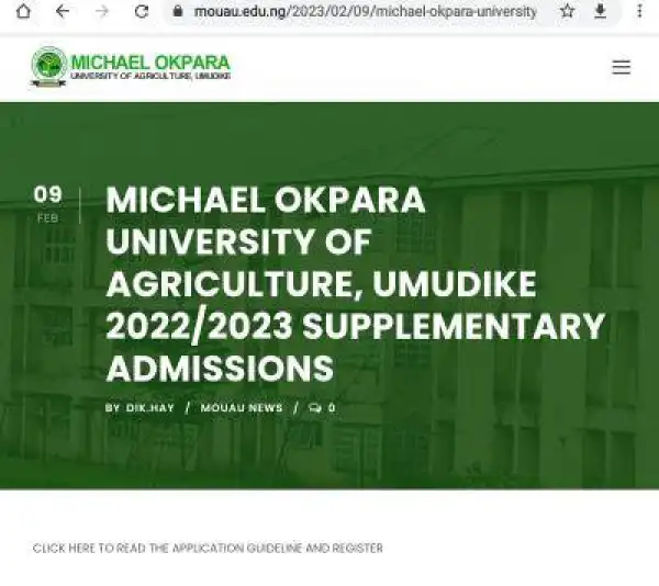 MOAUA supplementary admission form, 2022/2023