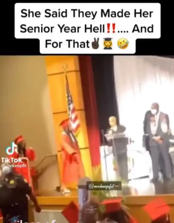 Drama As Lady Refuses To Shake Her Teachers During Her Graduation For Allegedly Making Her Senior Year Hell (Video)