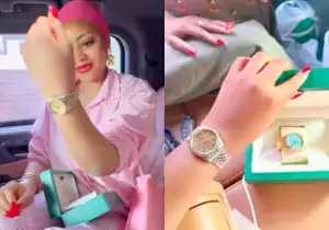 Actress Regina Daniels flaunts new Rolex watch