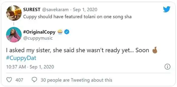DJ Cuppy Explains Why Her Sister, Tolani Wasn’t Featured On Her Album