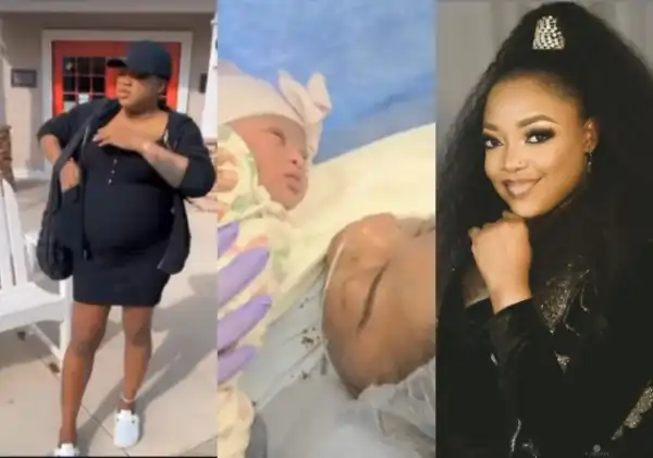 Sotayo Gaga welcomes her first baby