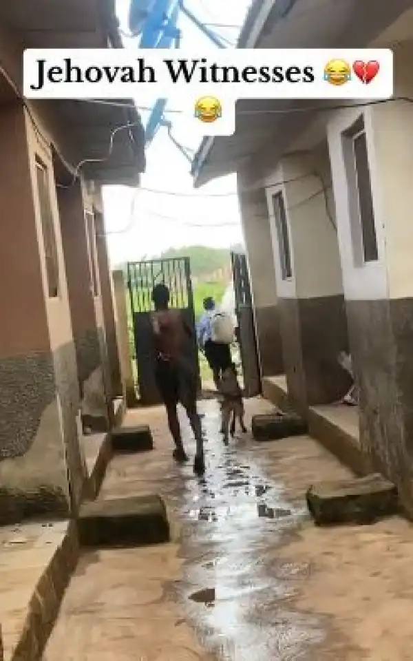 Drama As Resident Uses Dog To Chase Away Jehovah’s Witness Preachers (Video)