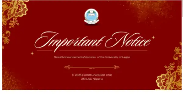 UNILAG notice to all new students on payment of Student Association Dues