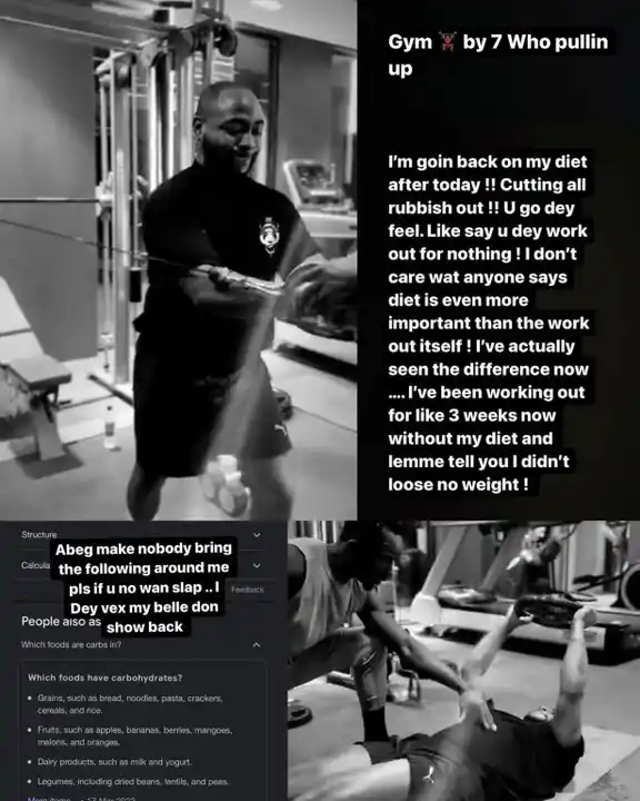 Davido Gives Up On Gym Work After Months Of Dedication