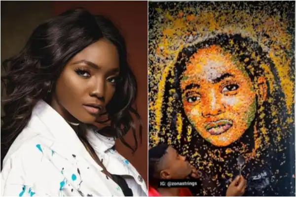 Talented Artist Uses Vegetables And Chicken Fillet To Draw Singer Simi (Video)