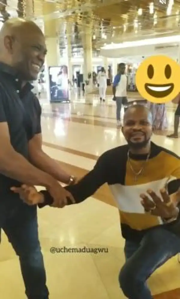 Uche Maduagwu Overjoyed As He Meets Billionaire, Tony Elumelu (Video)