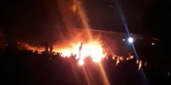 BREAKING!!! Confusion Rocks Enugu State As Fire Guts INEC Office