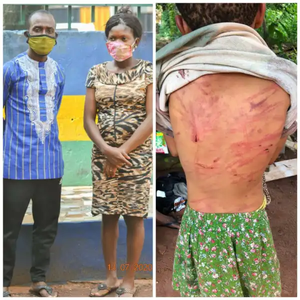Police arrest couple for brutalizing their 12-year-old daughter in Enugu (photos)