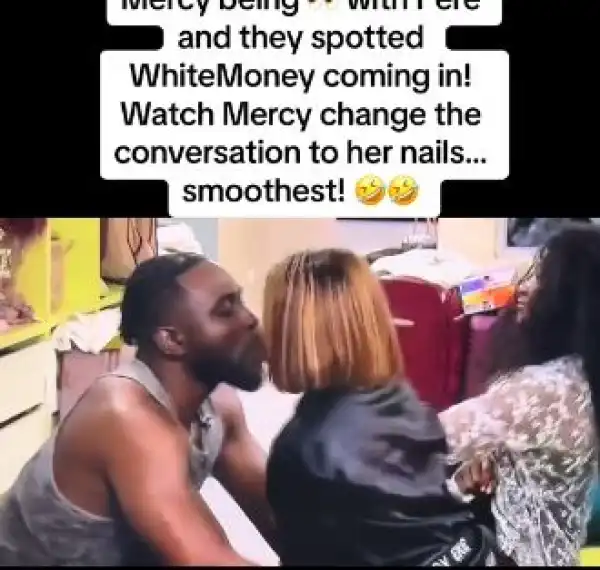 BBNaija All Stars: Mixed Reactions As Mercy Eke Immediately Stops Kissing Pere As Ilebaye Spots Whitemoney Coming