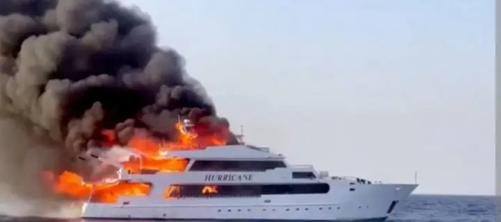Three British tourists missing after Egyptian boat catches fire off Red Sea
