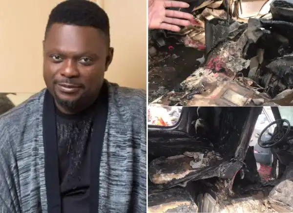 Nollywood Actor, Kunle Afod Escapes Death, Driver Burnt (Video)